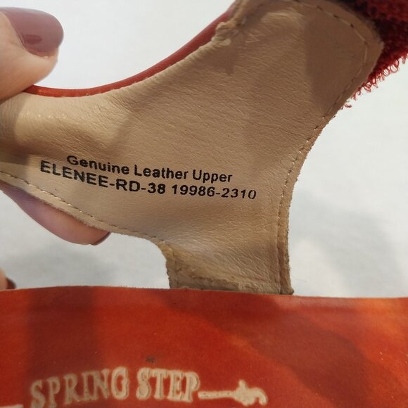L'Artiste Spring Step Sandals Womens 7.5 Red Leather EU 38 Wedge Comfort Casual. - Picture 12 of 12